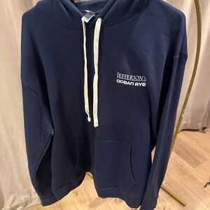 Next Level Apparel Navy Hoodie with White Accents